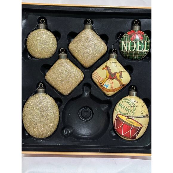 Vintage Inspired Glass larger Christmas Ornaments Set Of 7 Costco country retro - Picture 11 of 11